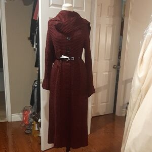 Club Monaco Burgundy Long Coat